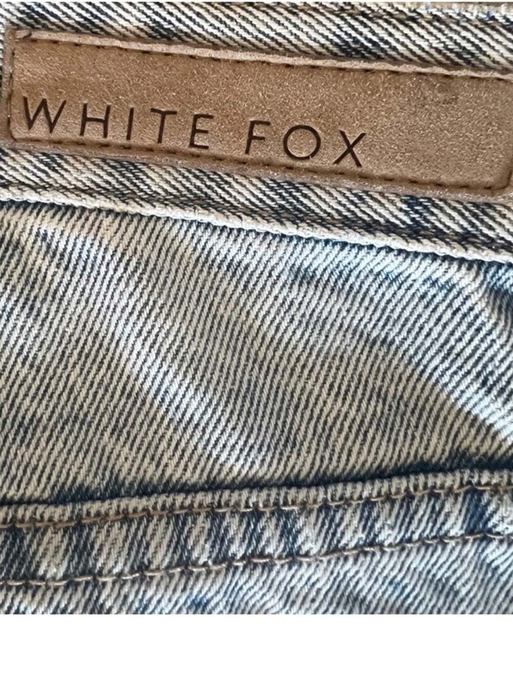 White Fox 100% Cotton 90s Retro Grunge Edgy Acid Wash Straight Leg Jeans-XXS - Picture 4 of 7